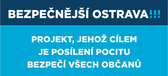 Obrázek s nápisem Bezpečnější Ostrava - projekt, jehož cílem je posílení pocitu bezpečí všech občanů