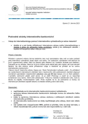 Podvodné stránky internetového bankovnictví
